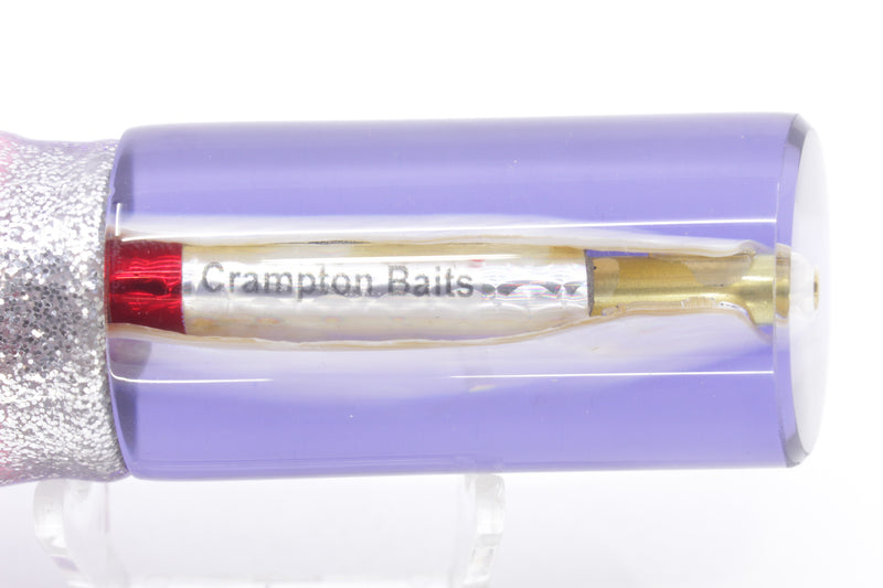 Crampton Baits Real White Ripple Shell Purple Back Tube 12" 8oz Skirted Purple-Silver/Pink