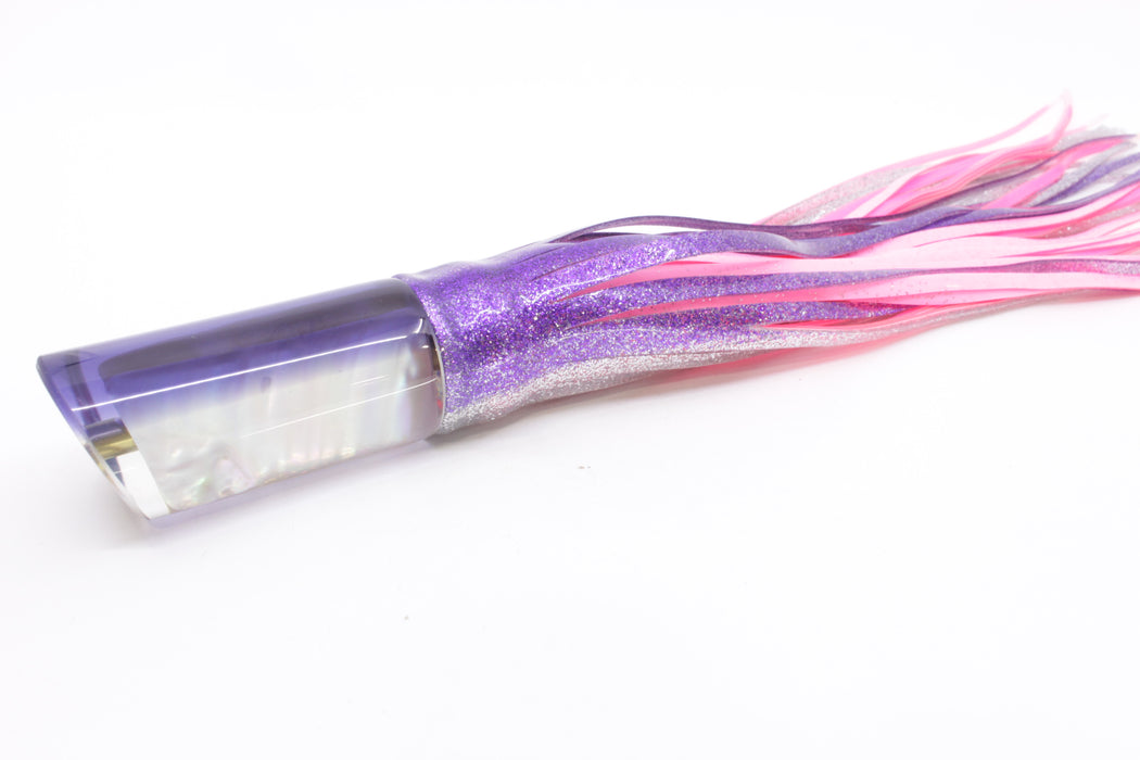Crampton Baits Real White Ripple Shell Purple Back Tube 12" 8oz Skirted Purple-Silver/Pink