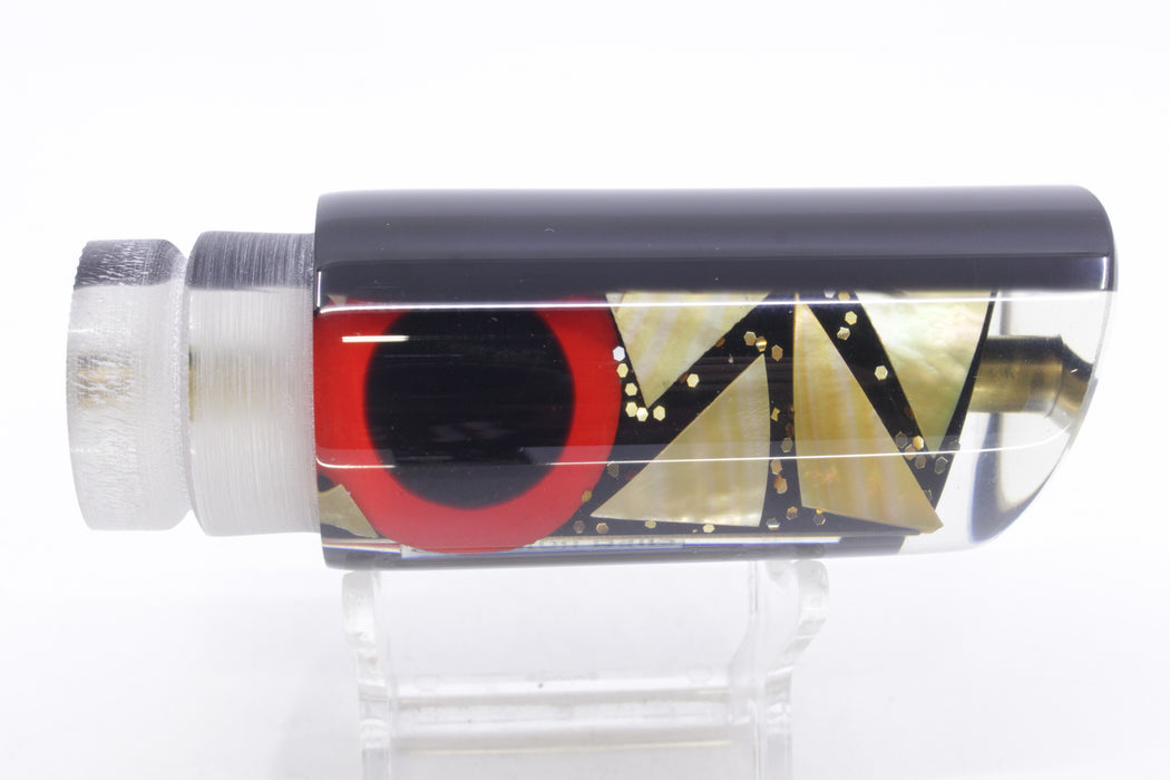 Crampton Baits Black Pearl Cracked Shell Black Back Black-Red Eyes Tube 12" 5.2oz