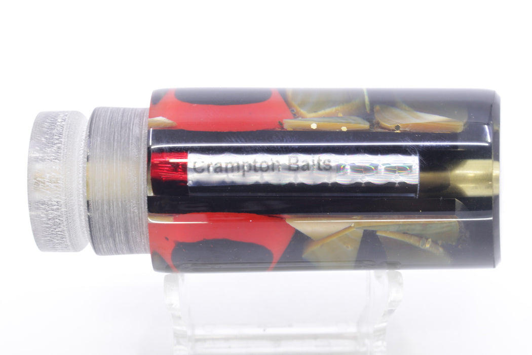 Crampton Baits Black Pearl Cracked Shell Black Back Black-Red Eyes Tube 12" 5.2oz