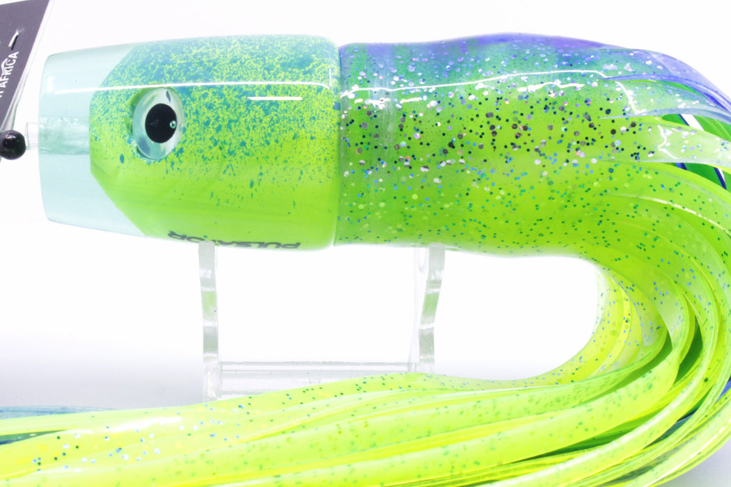 Pulsator Lures Yellow-Blue Splattered Fish Head Bonito Smoker 14" 8.5oz Skirted GZE