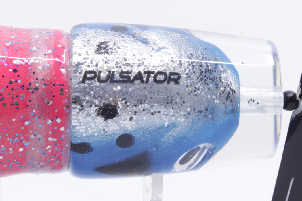 Pulsator Lures Blue-Black Fish Head Bonito Smoker 14" 8.5oz Skirted Blue-Clear/Pink GZE