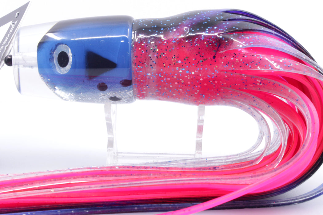 Pulsator Lures Blue-Black Fish Head Bonito Smoker 14" 8.5oz Skirted Blue-Clear/Pink GZE