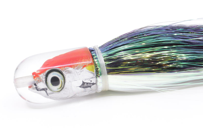 Aloha Lures Orange Back Yellow Fins Magic Malolo 9" 4oz Flashabou Black-White/Orange