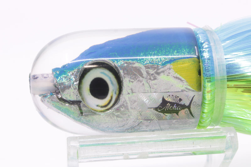 Aloha Lures Blue-Turquoise Back Yellow Fins Magic Malolo 9" 4oz Strobez Ice Blue-Green