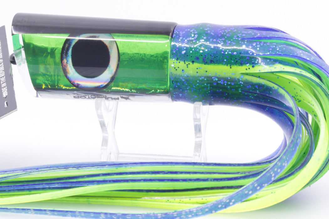 Pulsator Lures Green Rainbow Black Back Taxi Eyes Stubby Tube 14" 8oz Skirted Blue GZE