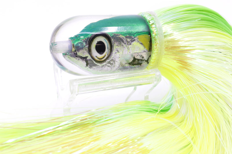 Aloha Lures Green Back Yellow Fins Magic Malolo 9" 4oz Strobez Green-Chartreuse/White