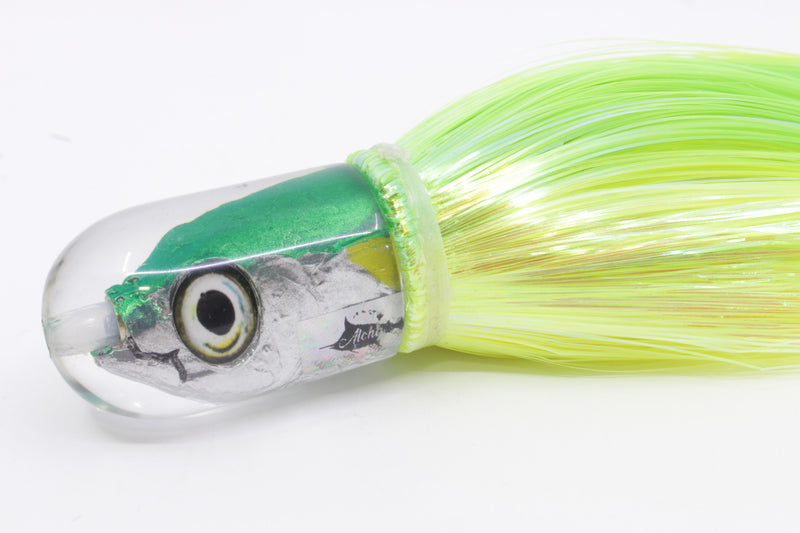 Aloha Lures Green Back Yellow Fins Magic Malolo 9" 4oz Strobez Green-Chartreuse/White