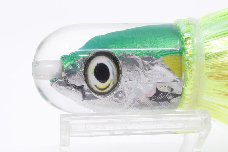 Aloha Lures Green Back Yellow Fins Magic Malolo 9" 4oz Strobez Green-Chartreuse/White