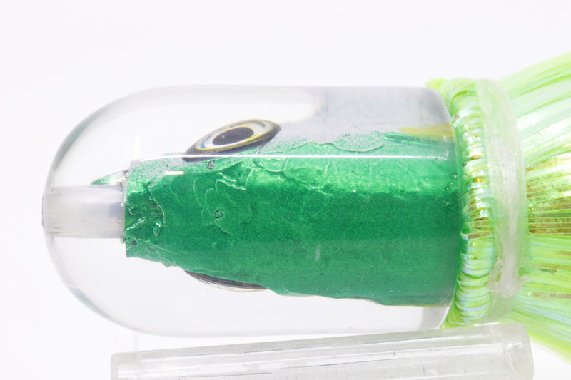 Aloha Lures Green Back Yellow Fins Magic Malolo 9" 4oz Strobez Green-Chartreuse/White