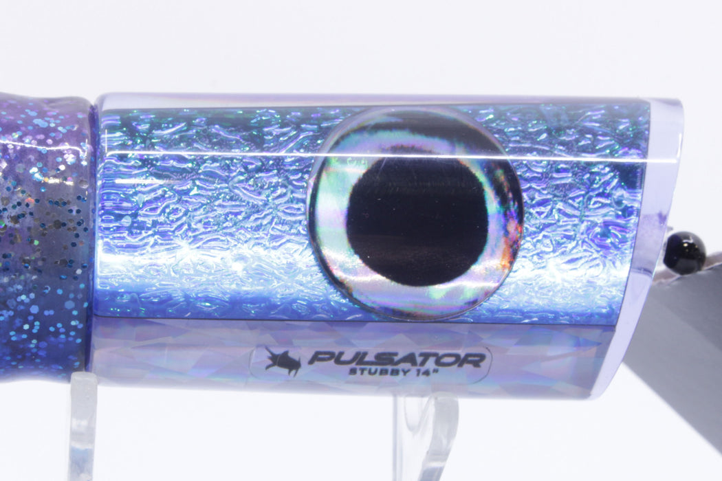 Pulsator Lures Ice Blue Dragon Skin Taxi Eyes Stubby Tube 14" 8oz Skirted Purple-Blue GZE