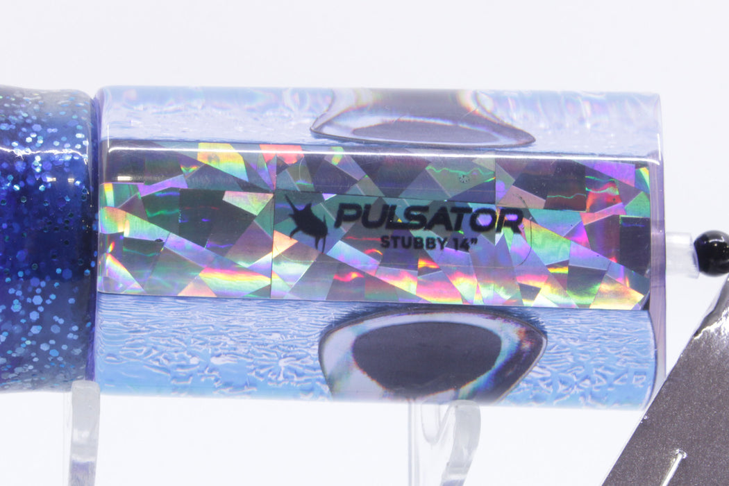 Pulsator Lures Ice Blue Dragon Skin Taxi Eyes Stubby Tube 14" 8oz Skirted Purple-Blue GZE