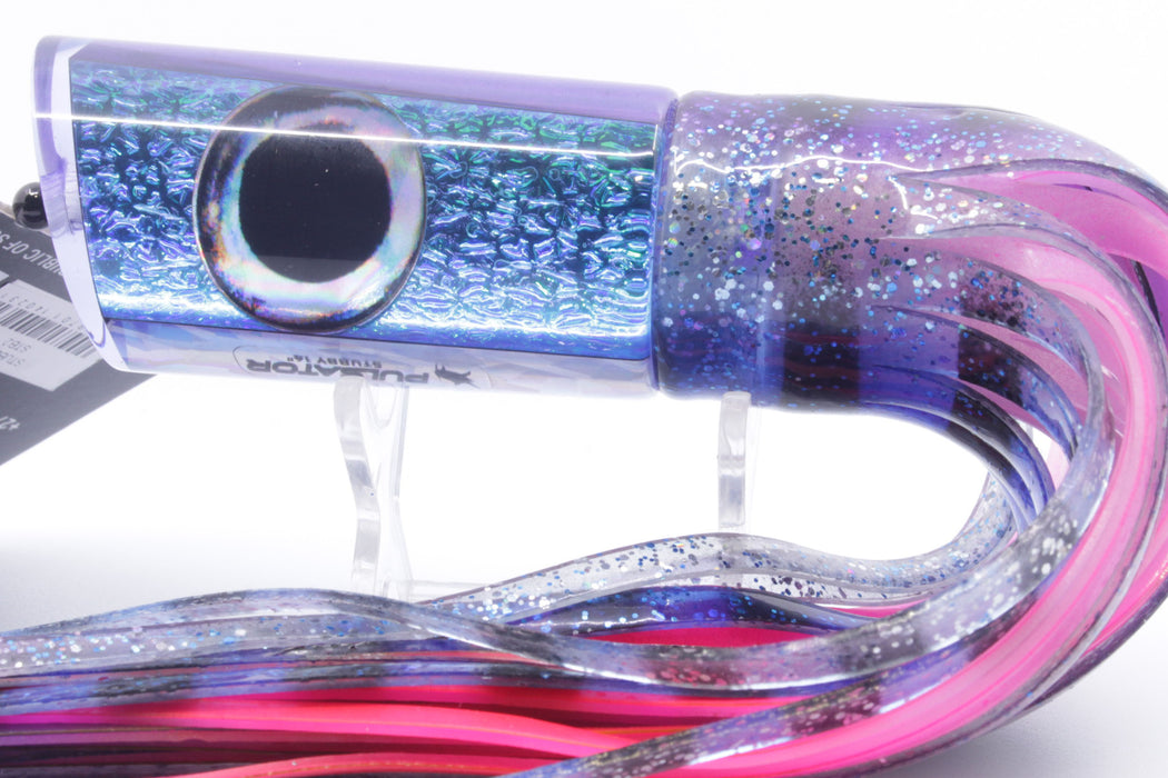 Pulsator Lures Ice Blue Dragon Skin Taxi Eyes Stubby Tube 14" 8oz Skirted Purple-Blue GZE