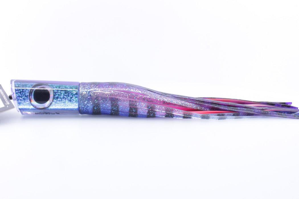 Pulsator Lures Ice Blue Dragon Skin Taxi Eyes Stubby Tube 14" 8oz Skirted Purple-Blue GZE