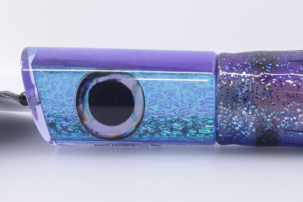 Pulsator Lures Ice Blue Dragon Skin Taxi Eyes Stubby Tube 14" 8oz Skirted Purple-Blue GZE