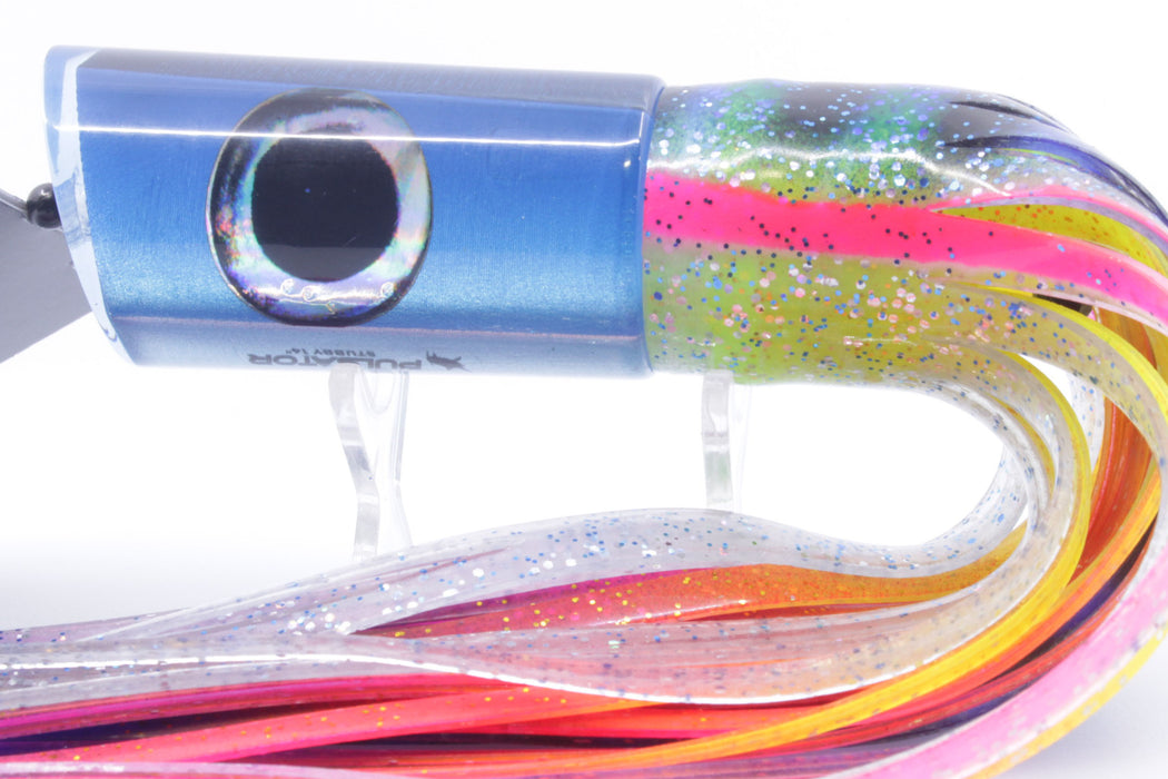 Pulsator Lures Blue-Silver Taxi Eyes Stubby Tube 14" 8oz Skirted Blue-Clear/Rainbow GZE