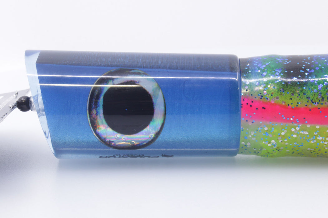 Pulsator Lures Blue-Silver Taxi Eyes Stubby Tube 14" 8oz Skirted Blue-Clear/Rainbow GZE