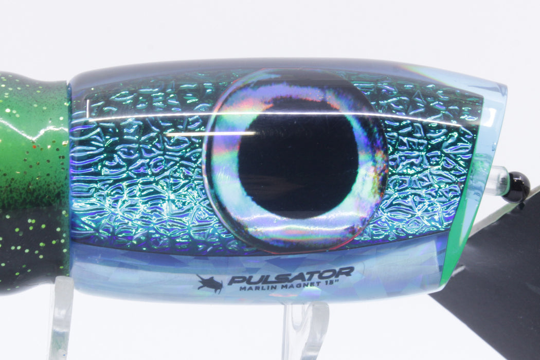 Pulsator Lures Blue-Green Dragon Skin Taxi Eyes Marlin Magnet 15" 9.5oz Skirted GZE