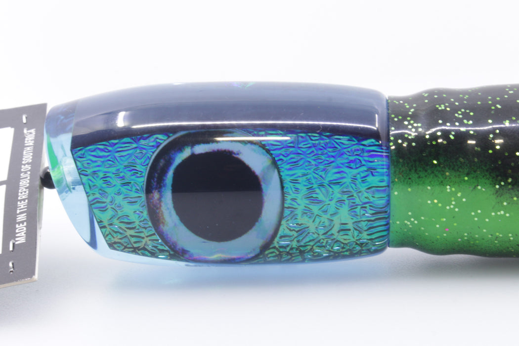 Pulsator Lures Blue-Green Dragon Skin Taxi Eyes Marlin Magnet 15" 9.5oz Skirted GZE