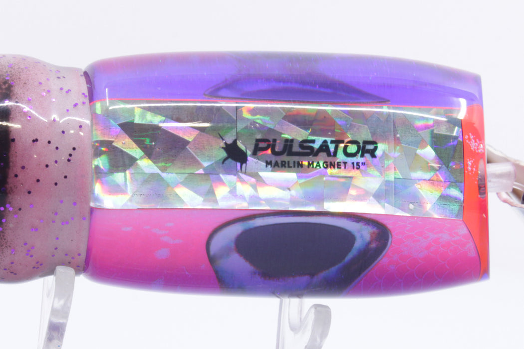 Pulsator Lures Pink Rainbow Scale Purple Back Taxi Eyes Marlin Magnet 15" 9.5oz Skirted GZE