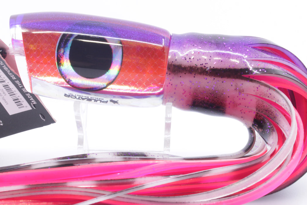 Pulsator Lures Pink Rainbow Scale Purple Back Taxi Eyes Marlin Magnet 15" 9.5oz Skirted GZE