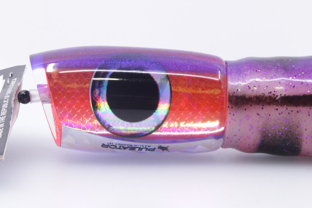 Pulsator Lures Pink Rainbow Scale Purple Back Taxi Eyes Marlin Magnet 15" 9.5oz Skirted GZE