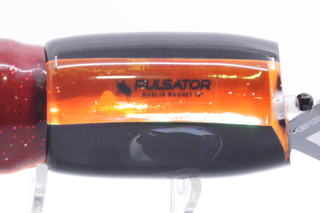 Pulsator Lures Black Rainbow Scale Black Back Taxi Eyes Marlin Magnet 15" 9.5oz Skirted GZE