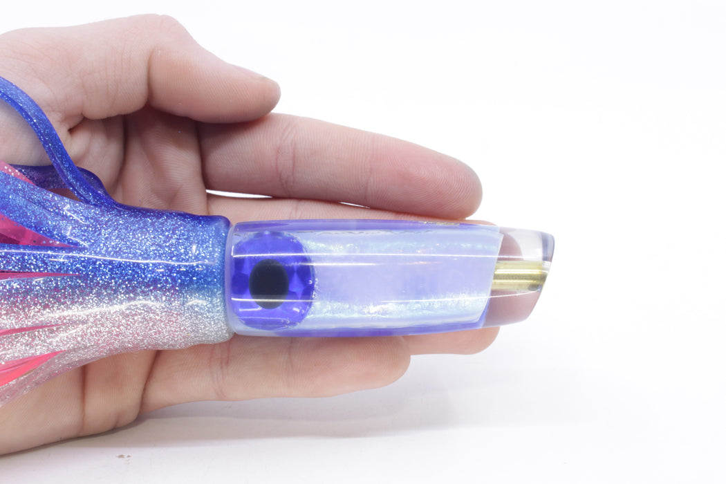 Coggin Lures Ice Blue Rainbow Glass Malolo Fying Fish 7" 3oz Skirted Blue-Silver/Pink