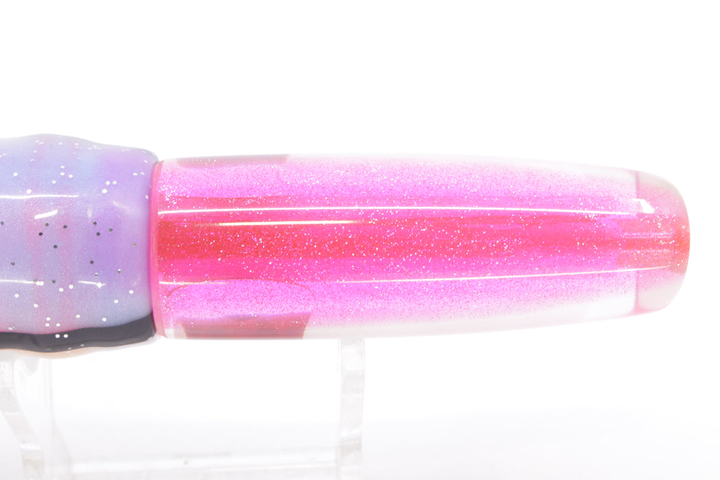 Coggin Lures White Rainbow Glass Pink Back Malolo Fying Fish 7" 3oz Skirted Gay Bob