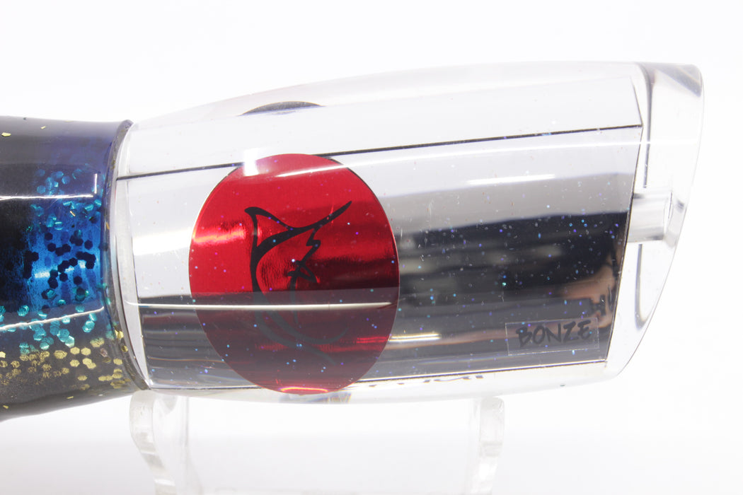 Bonze Lures Mirrored Red Eyes Arenui 12" 11oz Skirted Blue-Black-Gold