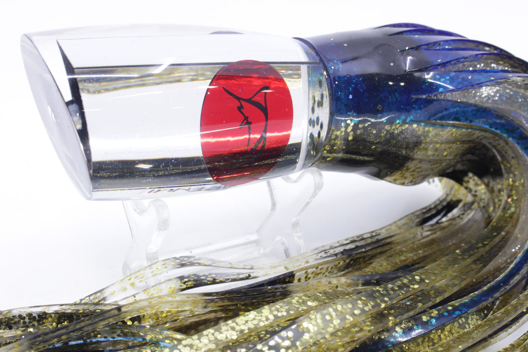 Bonze Lures Mirrored Red Eyes Arenui 12" 11oz Skirted Blue-Black-Gold