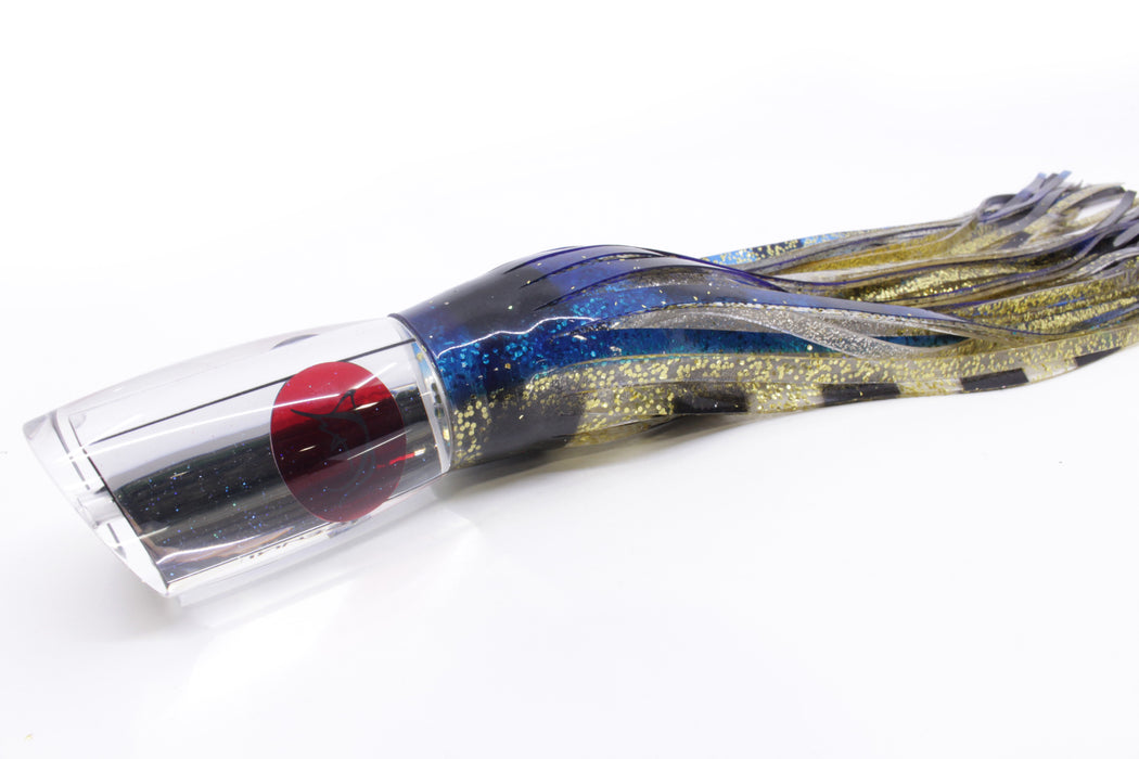 Bonze Lures Mirrored Red Eyes Arenui 12" 11oz Skirted Blue-Black-Gold