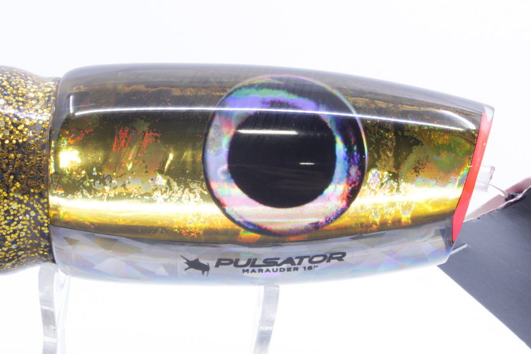 Pulsator Lures Gold Rainbow Taxi Eyes Marauder 16" 10oz Skirted Gold/Black GZE