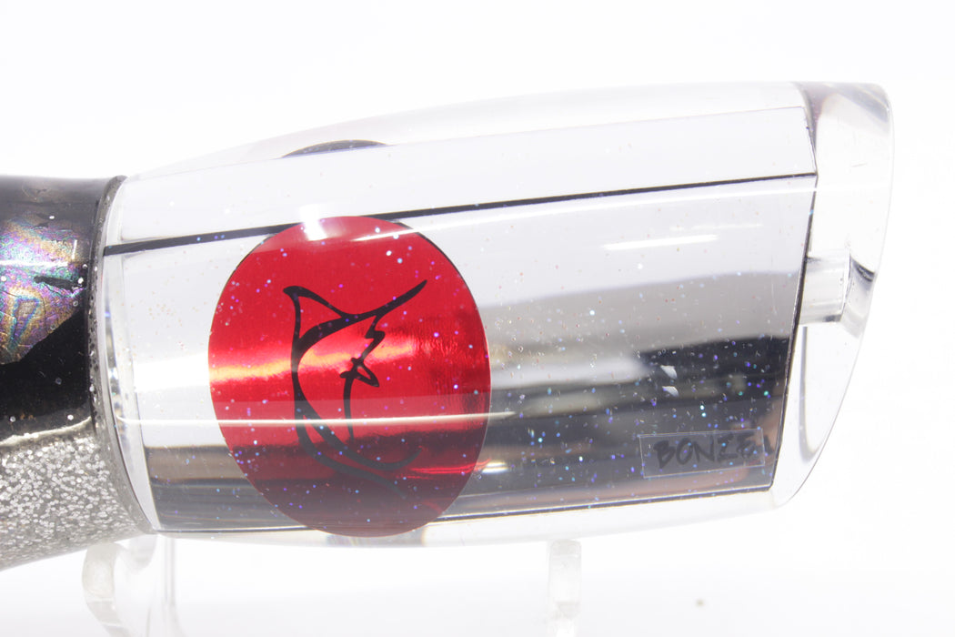 Bonze Lures Mirrored Red Eyes Arenui 12" 11oz Skirted Black Aurora-Silver