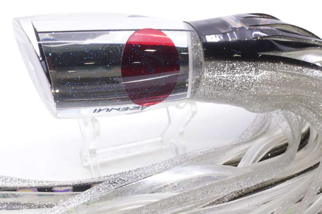 Bonze Lures Mirrored Red Eyes Arenui 12" 11oz Skirted Black Aurora-Silver