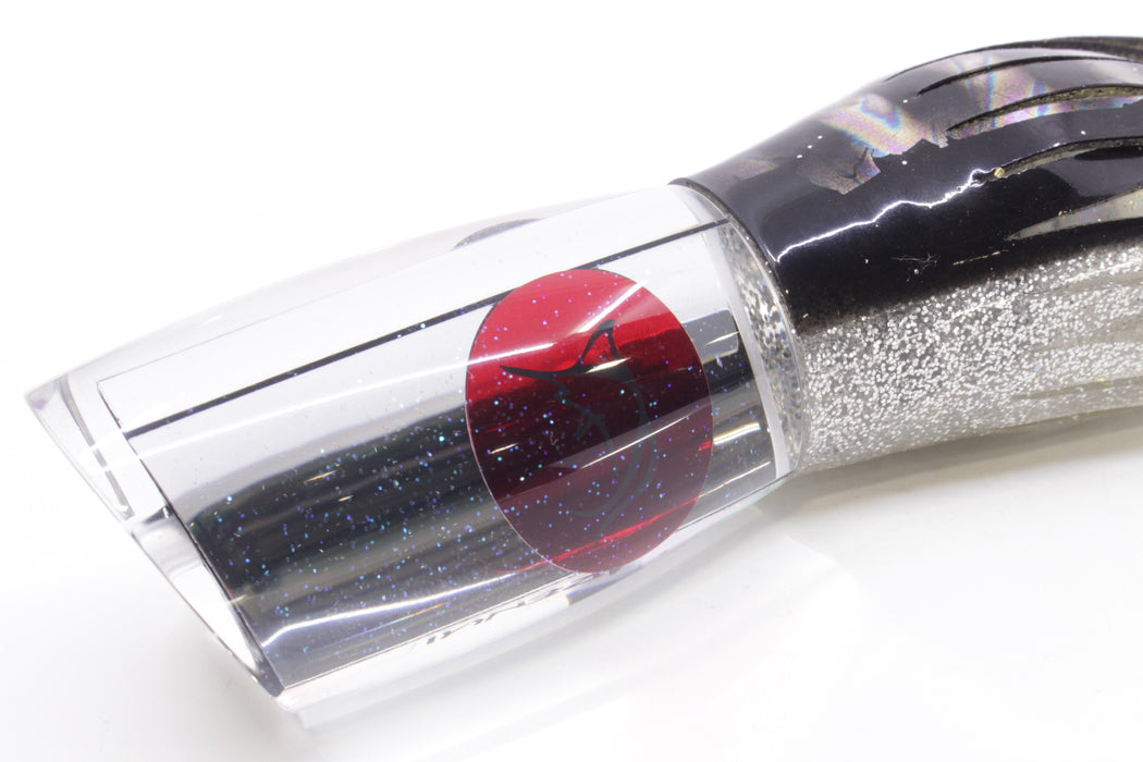 Bonze Lures Mirrored Red Eyes Arenui 12" 11oz Skirted Black Aurora-Silver