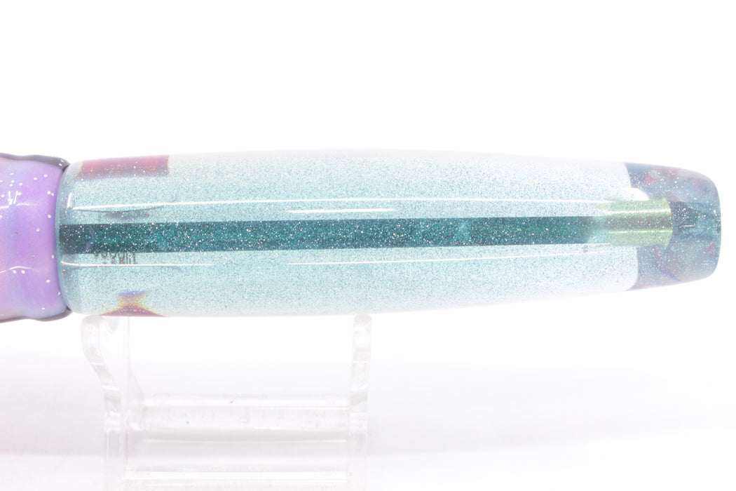 Coggin Lures Clear Mirrored Ice Blue Back 70's Swimmer Side Winder 9" 5oz Skirted Gay Bob