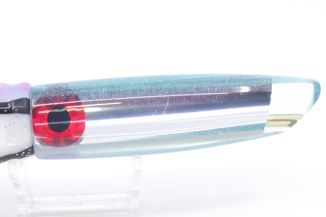 Coggin Lures Clear Mirrored Ice Blue Back 70's Swimmer Side Winder 9" 5oz Skirted Gay Bob