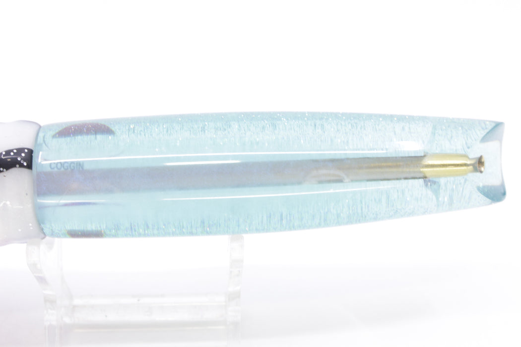 Coggin Lures Clear Mirrored Ice Blue Back 70's Swimmer Side Winder 9" 5oz Skirted Gay Bob