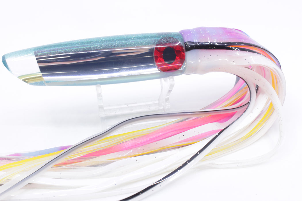 Coggin Lures Clear Mirrored Ice Blue Back 70's Swimmer Side Winder 9" 5oz Skirted Gay Bob