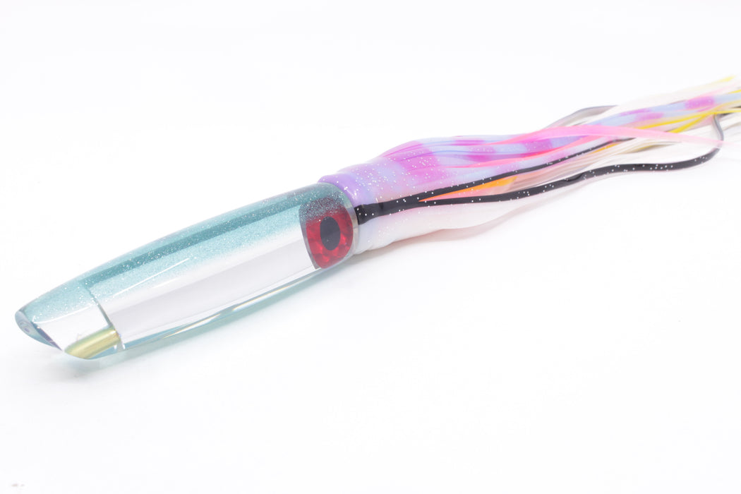 Coggin Lures Clear Mirrored Ice Blue Back 70's Swimmer Side Winder 9" 5oz Skirted Gay Bob