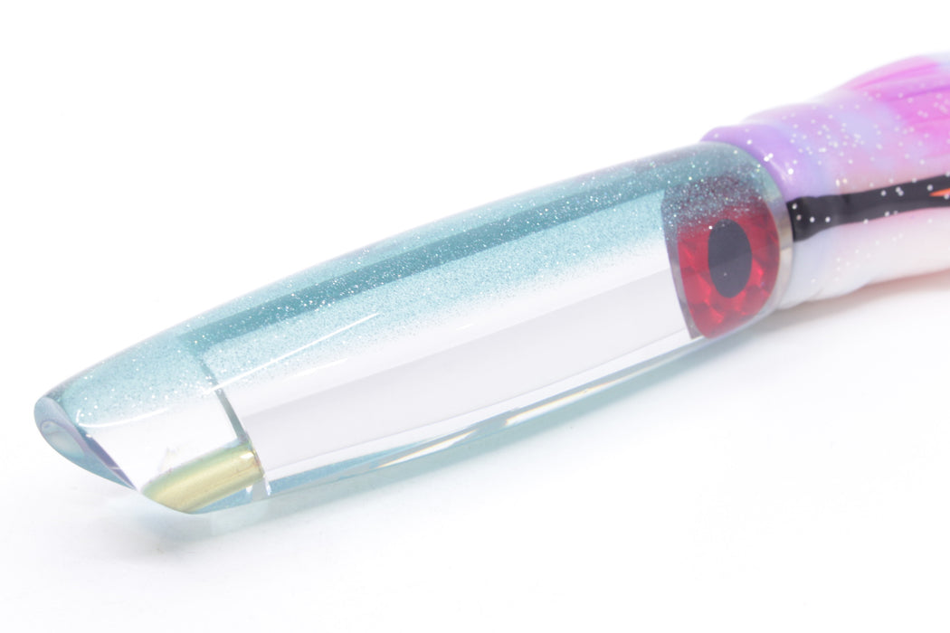 Coggin Lures Clear Mirrored Ice Blue Back 70's Swimmer Side Winder 9" 5oz Skirted Gay Bob