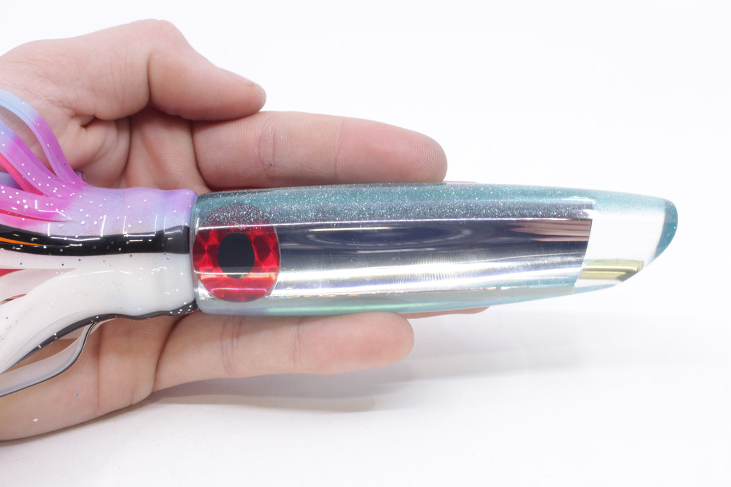 Coggin Lures Clear Mirrored Ice Blue Back 70's Swimmer Side Winder 9" 5oz Skirted Gay Bob