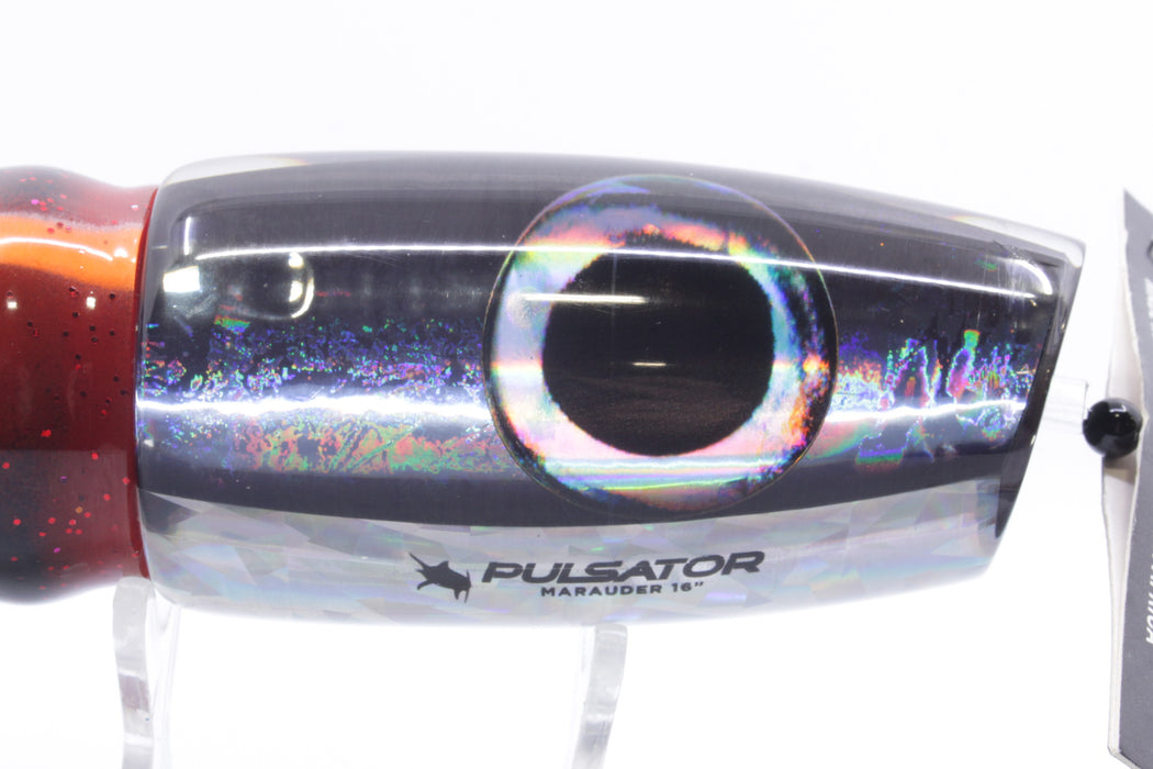 Pulsator Lures Black Rainbow Taxi Eyes Marauder 16" 10oz Skirted Red/Black GZE