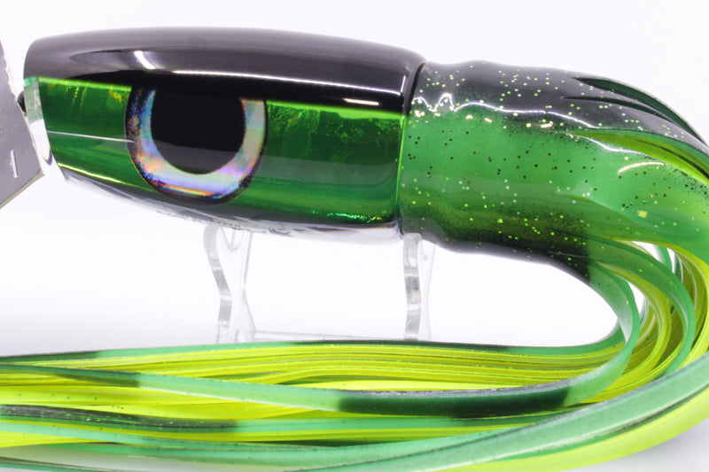 Pulsator Lures Green Rainbow Black Back Taxi Eyes Marauder 16" 10oz Skirted Black-Green