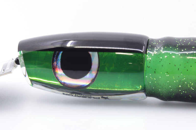 Pulsator Lures Green Rainbow Black Back Taxi Eyes Marauder 16" 10oz Skirted Black-Green