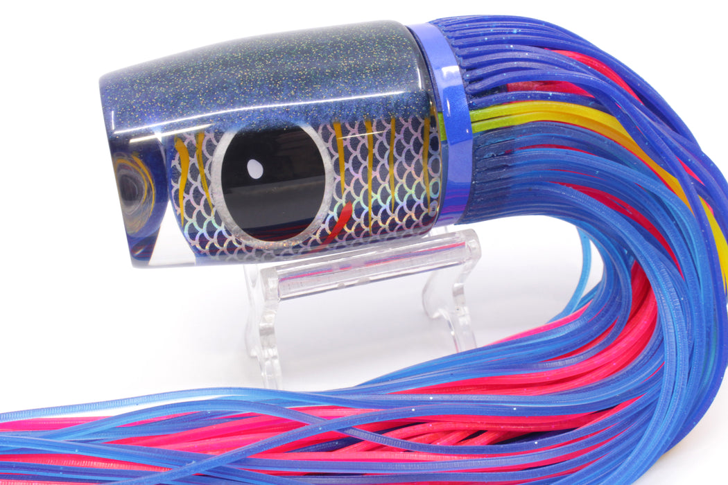 Amaral Lures Black Pearl Rainbow Scale Blue Back Super Jararaca 15" 6.7oz Blue/Pink