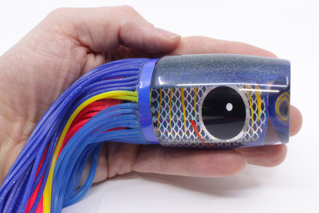 Amaral Lures Black Pearl Rainbow Scale Blue Back Super Jararaca 15" 6.7oz Blue/Pink