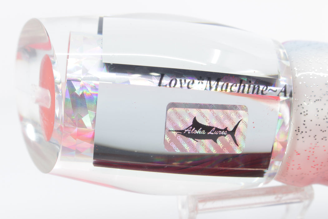 Aloha Lures Clear Mirror Silver Rainbow Love Machine 16" 16oz Skirted Pink Salmon