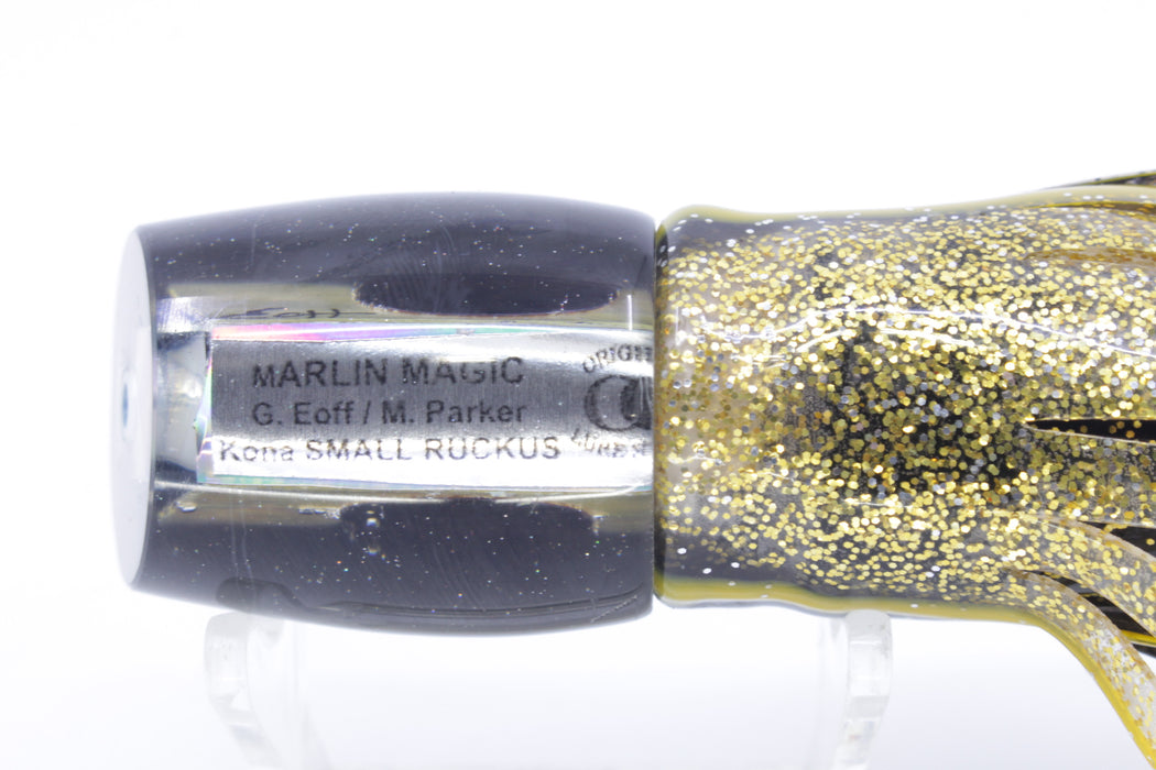 Marlin Magic Golden MOP Black Back Red Eyes Small Ruckus 9" 5oz Skirted Black-Gold